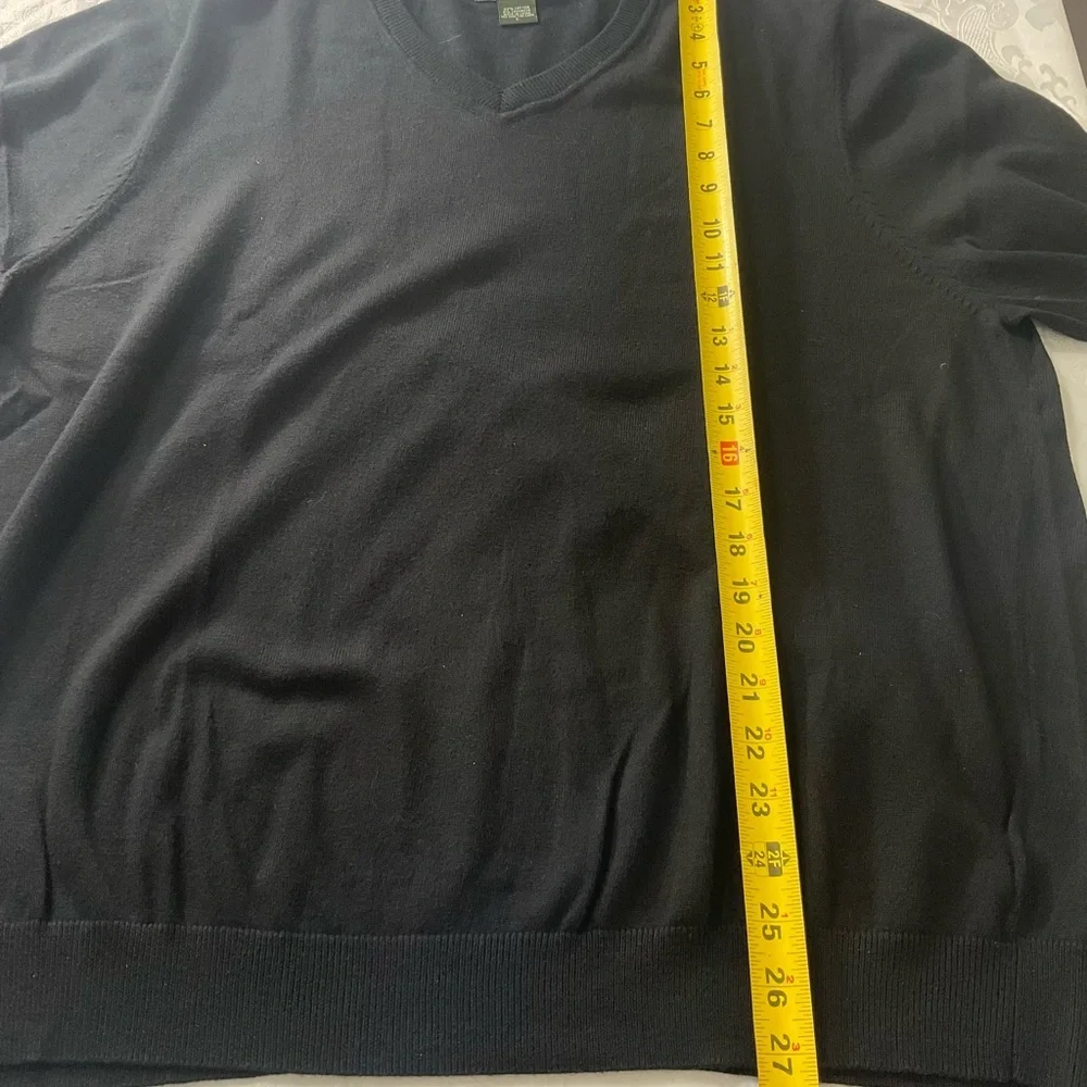 Eddie Bauer Men’s Size Large Black V Neck Cotton Cashmere Blend Sweater - Picture 4 of 6
